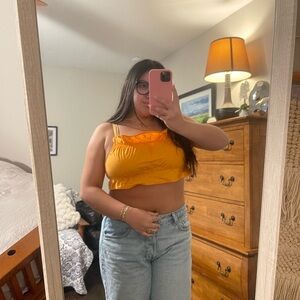 Women's orange Crop Top